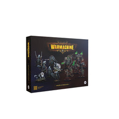 Steamforged Games Warmachine: Frozen & Forgotten box art showcases Nyss and Orgoth factions ready for tabletop battles.