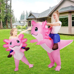 Stegosaurus axolotl costume back view showing full coverage
