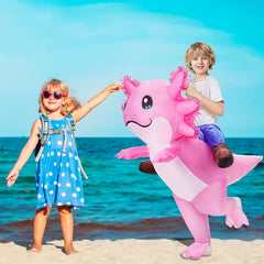 Stegosaurus axolotl costume kid wearing, comfortable and easy to wear