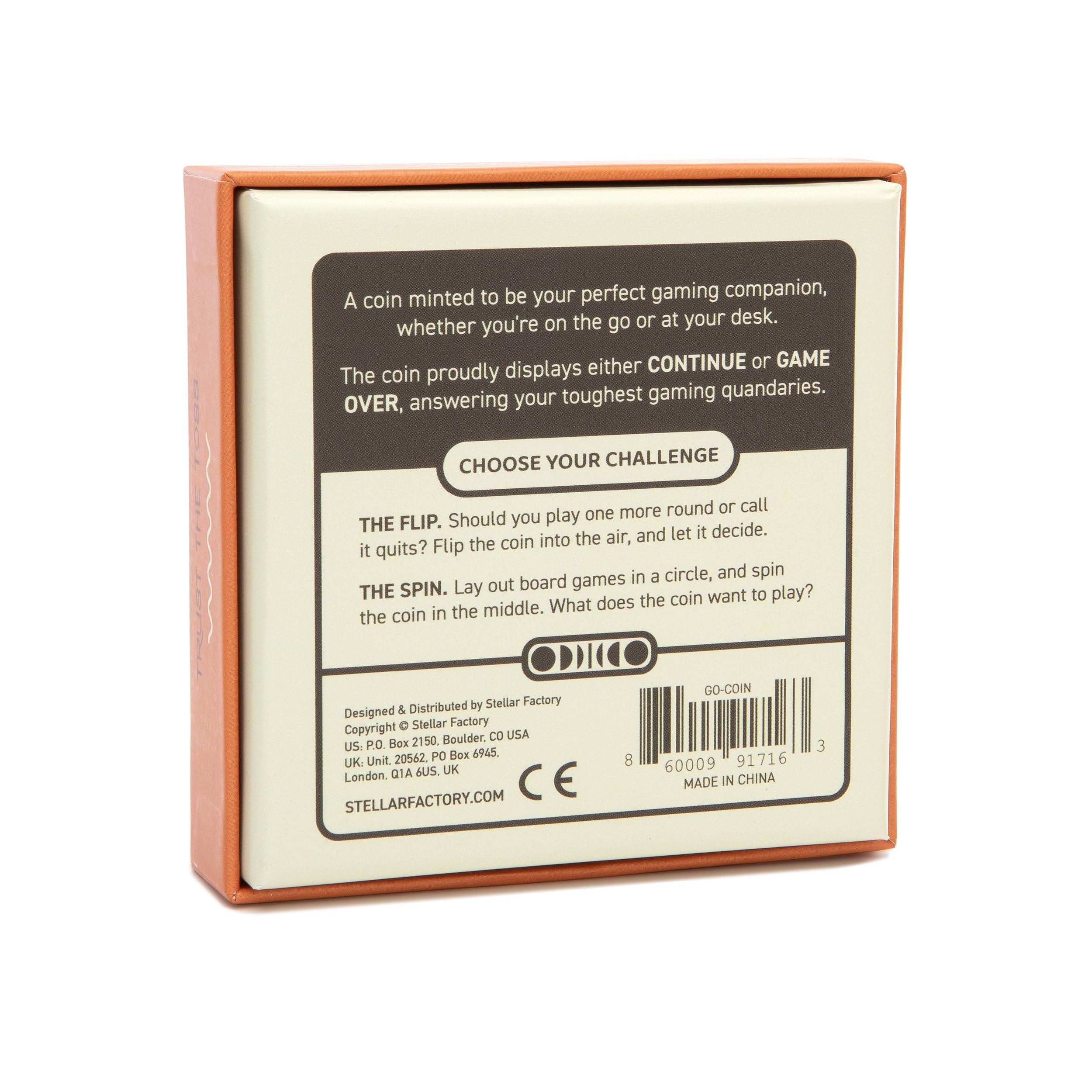 Stellar Factory Game Over Coin packaging and presentation for gifting.