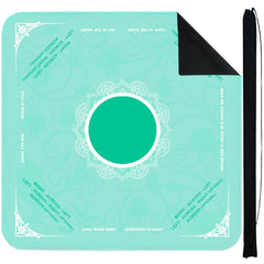 StellarOcean Mahjong mat green with rules; 31.5 x 31.5 inches for spacious play.