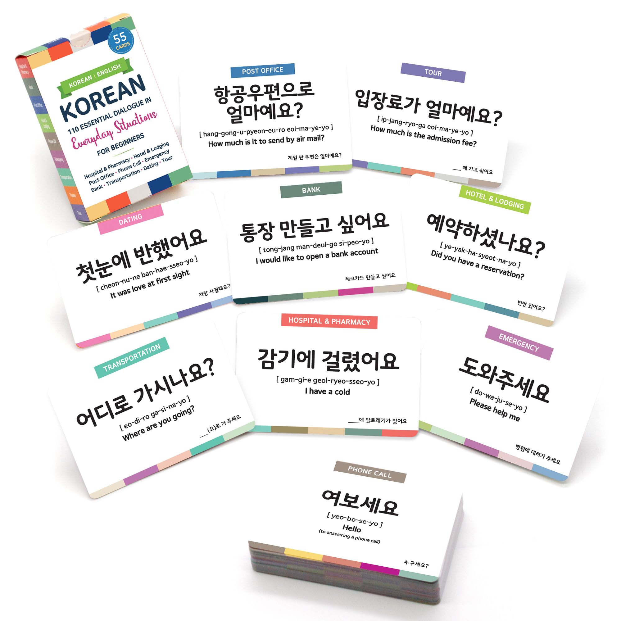 Stellarsol Essential Dialogue flashcards cover helps beginners start Korean conversation on the go.