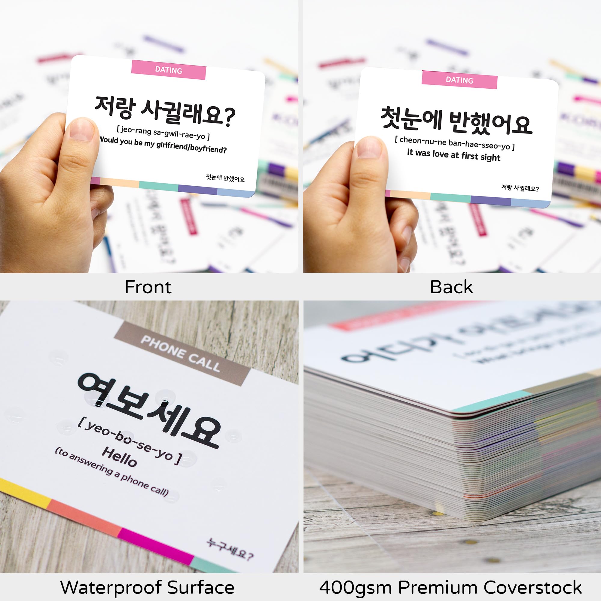 Stellarsol Essential Dialogue flashcards durable card stock for travel-ready learning.