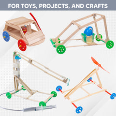 STEM Inventions bulk 200-pack wheels ideal for group STEM projects and prototyping.