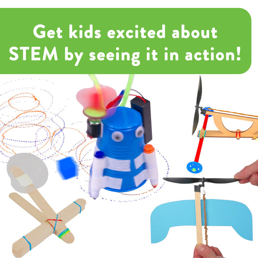 STEM Inventions motorized scribble bot drawing while it moves