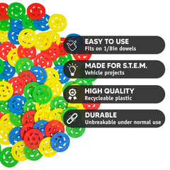 STEM Inventions color-variety wheels in red, blue, yellow, green for vibrant projects.