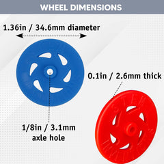 STEM Inventions kid-safe wheels are lightweight and easy for young builders.