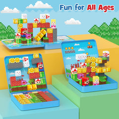 STEM MATCH Kids building on fridge showcases magnetic play on metal surfaces.