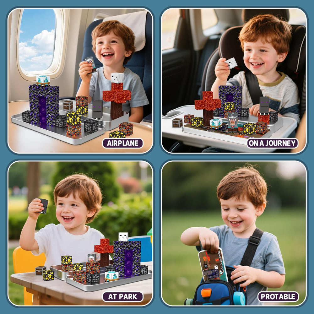 STEM MATCH kids building with magnetic cubes fosters imaginative, collaborative play