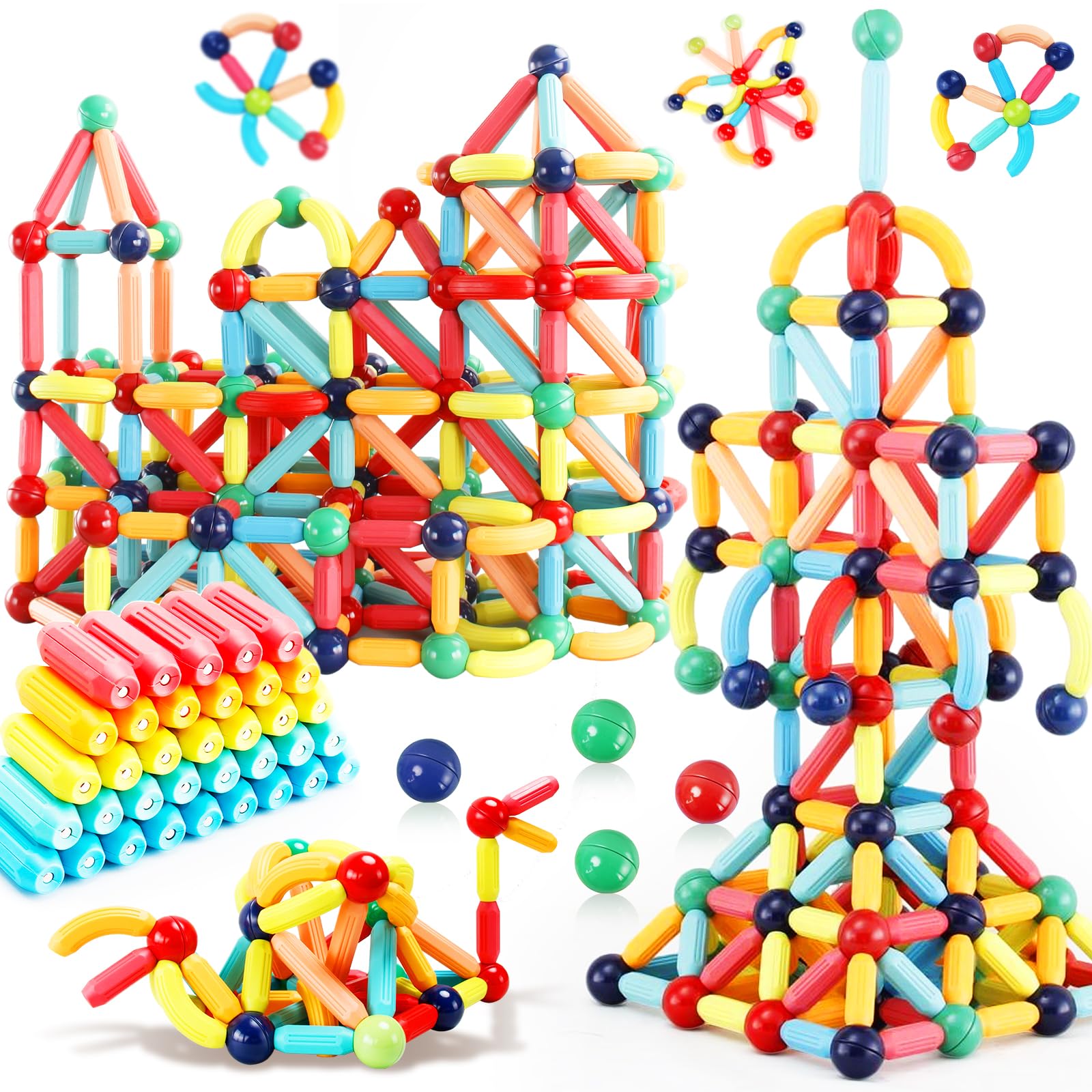 STEMTiles 64PCS magnetic blocks overview for creative STEM exploration.