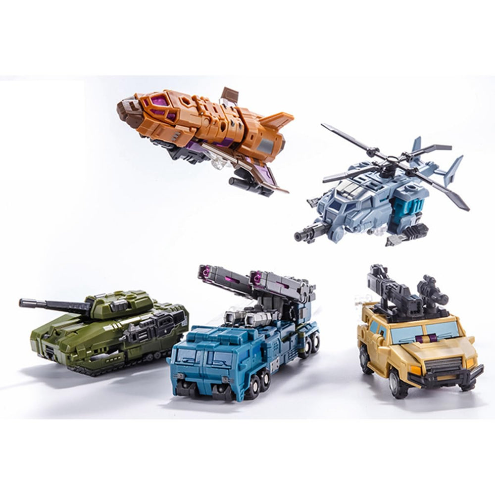 STENBEIGO 5-in-1 deformation robot figure stand for dynamic display and posing.