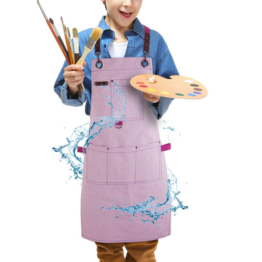 Stenffy Kids Art Apron painting focus keeps clothes clean during art sessions.