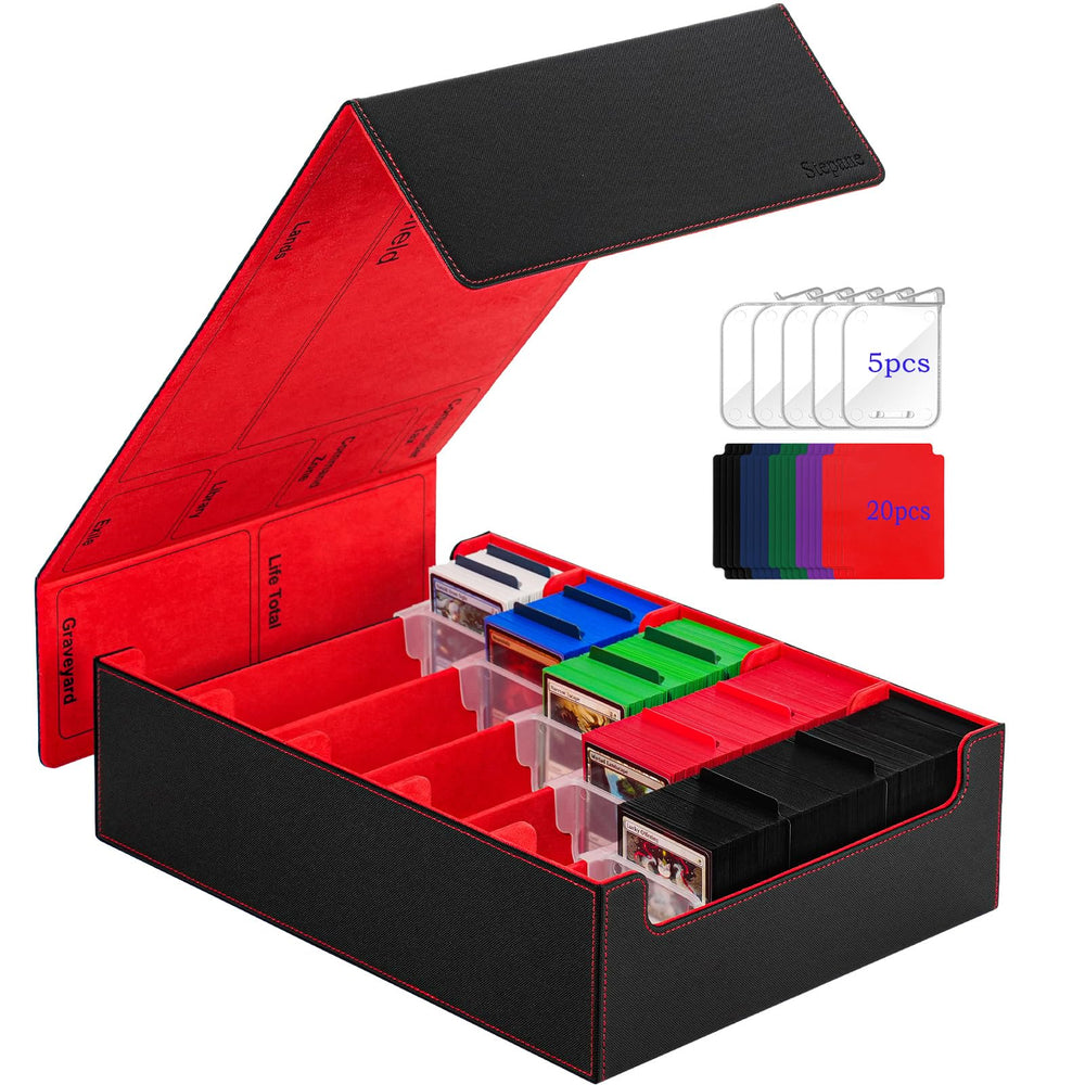 Stepane 5-Row Box exterior shows durable PU leather and robust construction for bulk card storage.