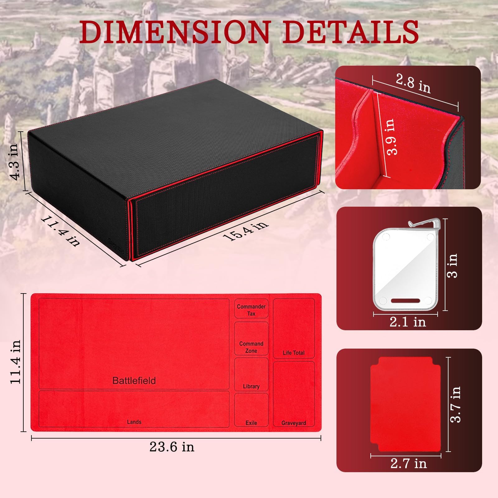 Stepane 5-Row Box open lid with prints enables quick battlefield setup for games.