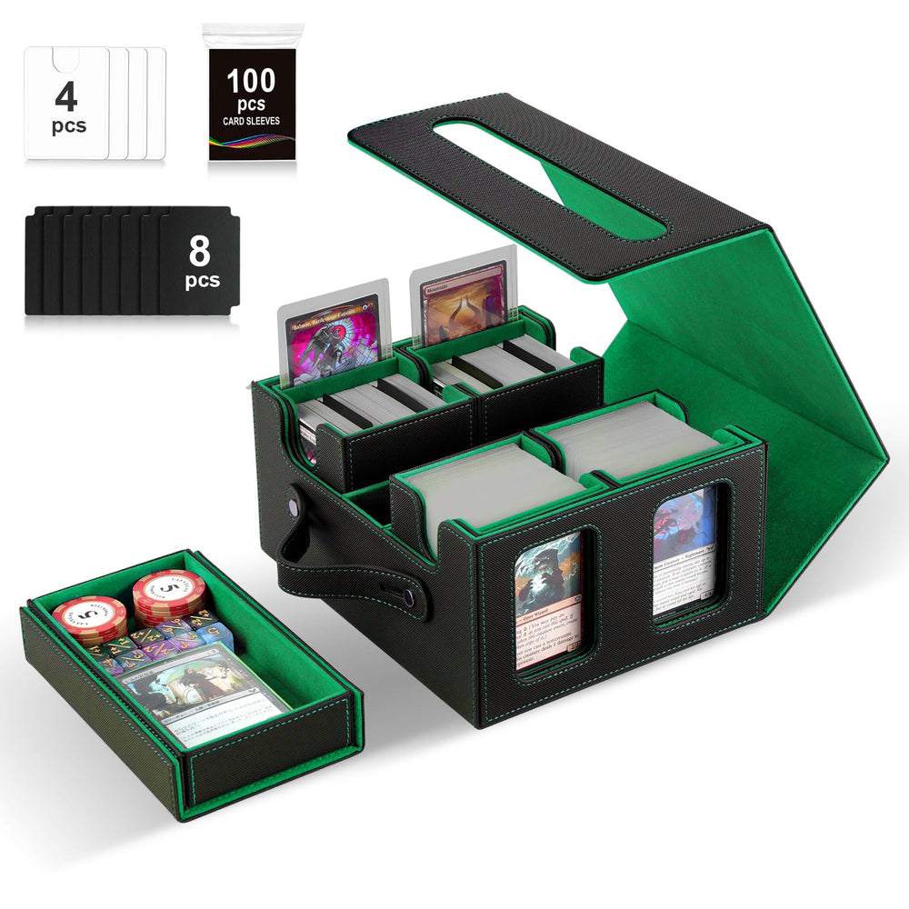 Stepane Commander Deck Box with display windows for quick deck recognition