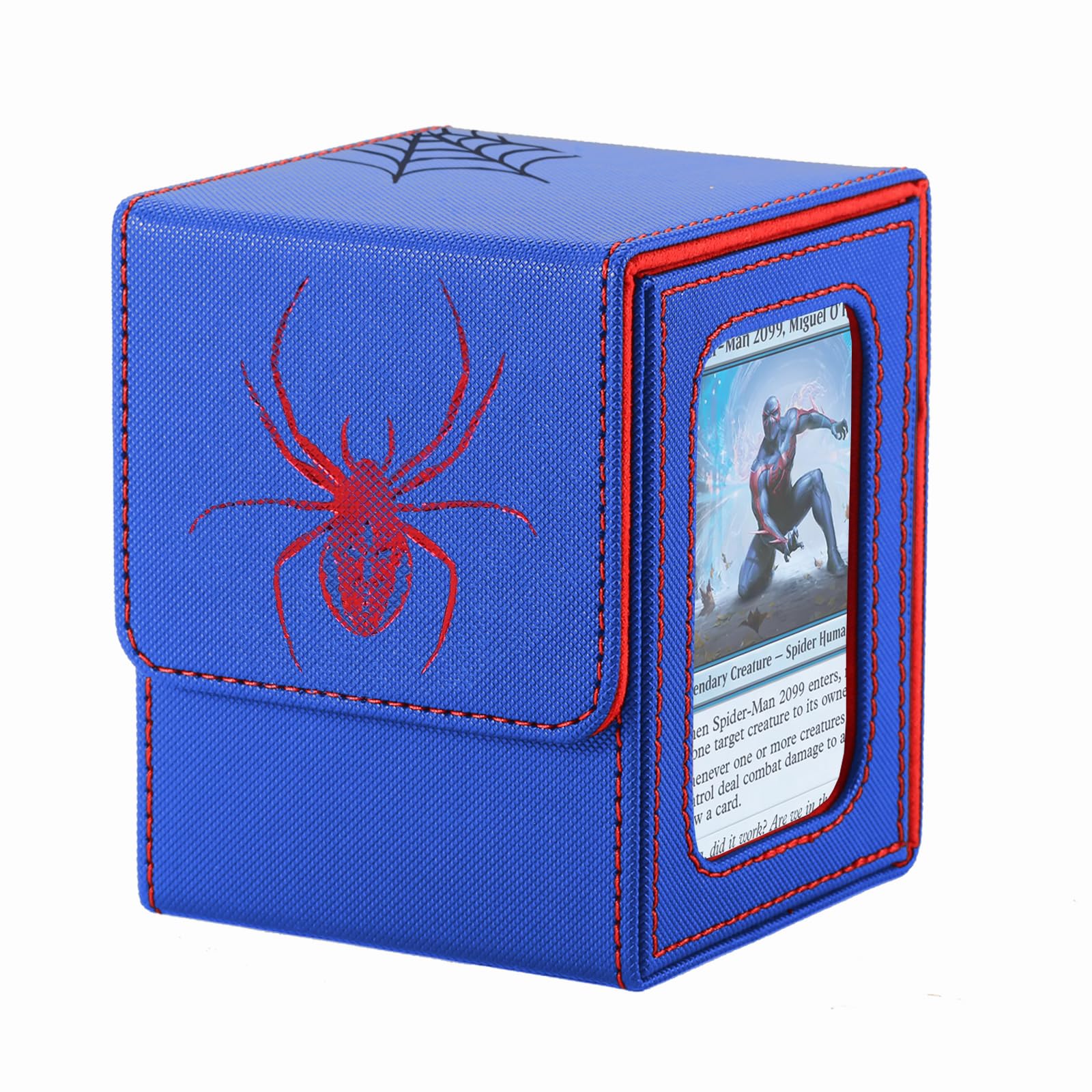 Stepane commander deck box with double display windows for easy deck identification