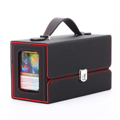 Stepane Commander Deck Box opened inside reveals dual deck slots and soft lining.