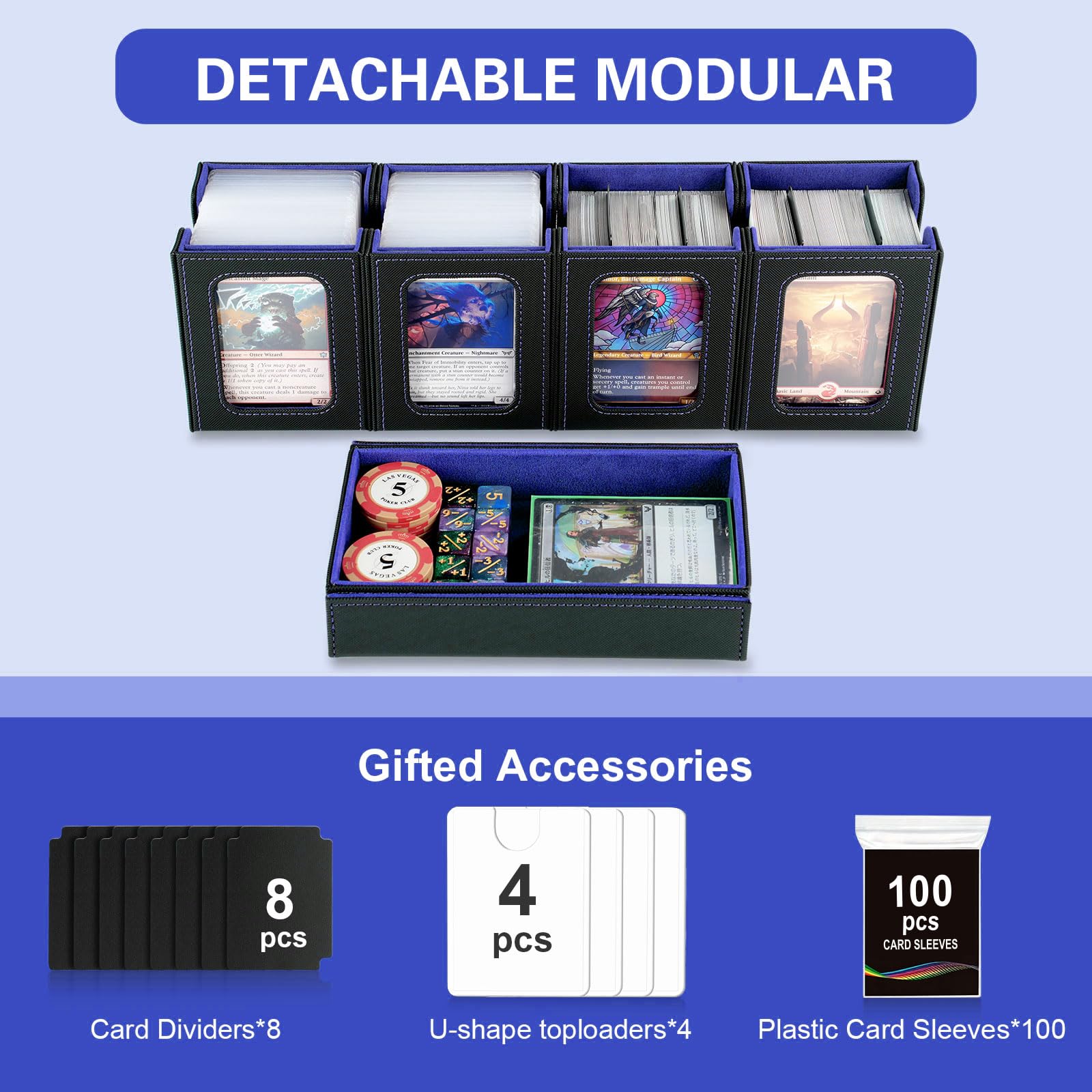 Stepane top loaders and sleeves protecting and displaying valuable cards.