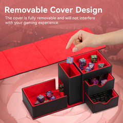 Stepane storage drawers open, revealing velvet-lined interior for organization.