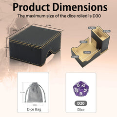Stepane dice box includes free dice and velvet bag for organization.