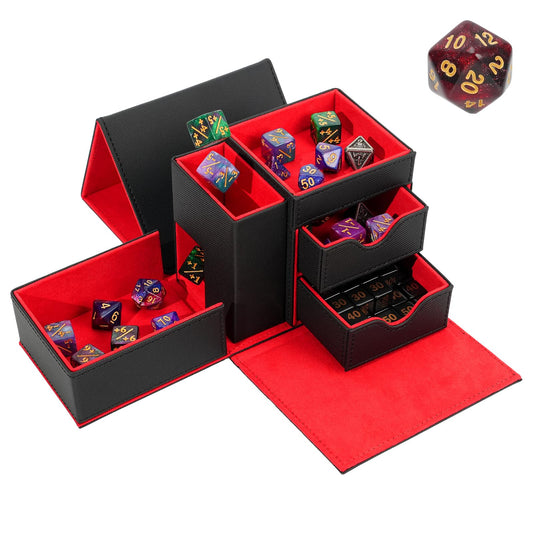 Stepane 3-in-1 dice box top view with a spacious rolling tray.