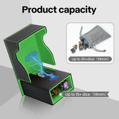 Stepane Dice Roller Tower magnetic closure ensures secure transport.