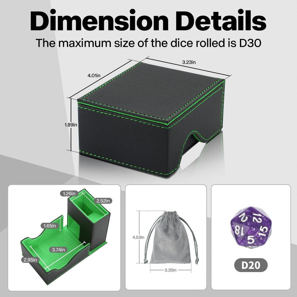 Stepane Dice Roller Tower two-tier interior keeps rolling area organized.
