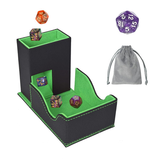 Stepane dice tower folded-compact setup for easy portability and storage