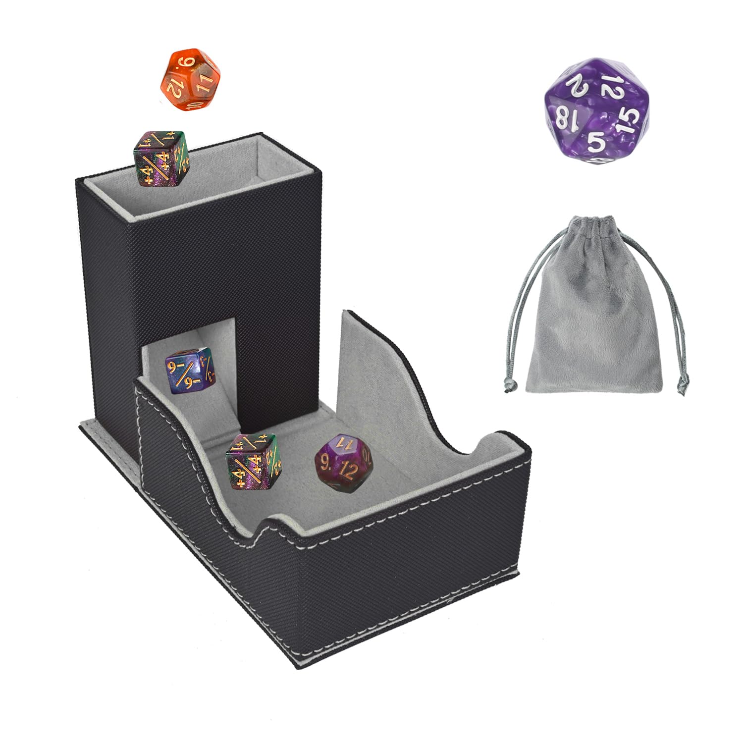 Stepane dice tower folding box closed for travel-friendly storage