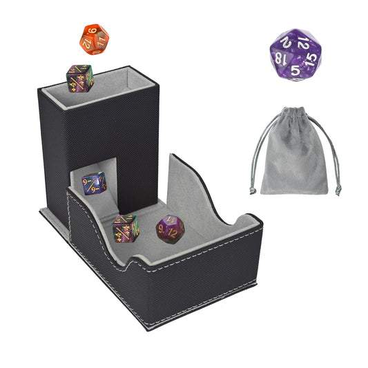 Stepane dice tower folding box closed for travel-friendly storage