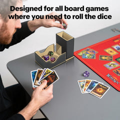 Stepane dice tower gift packaging highlights it as a thoughtful RPG companion gift.
