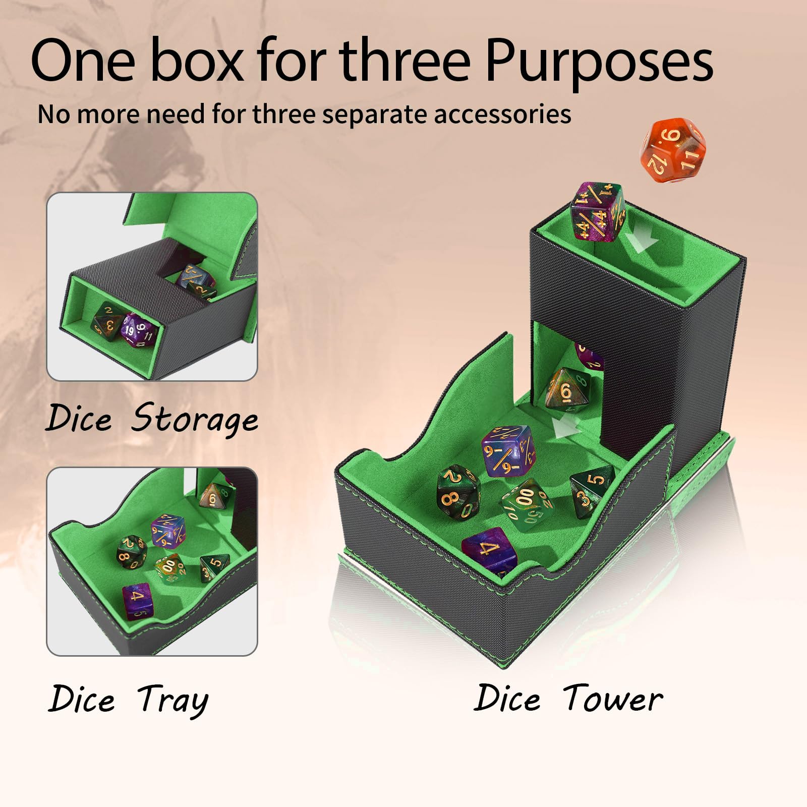 Stepane dice-tray-smart-groove design keeps dice contained during access