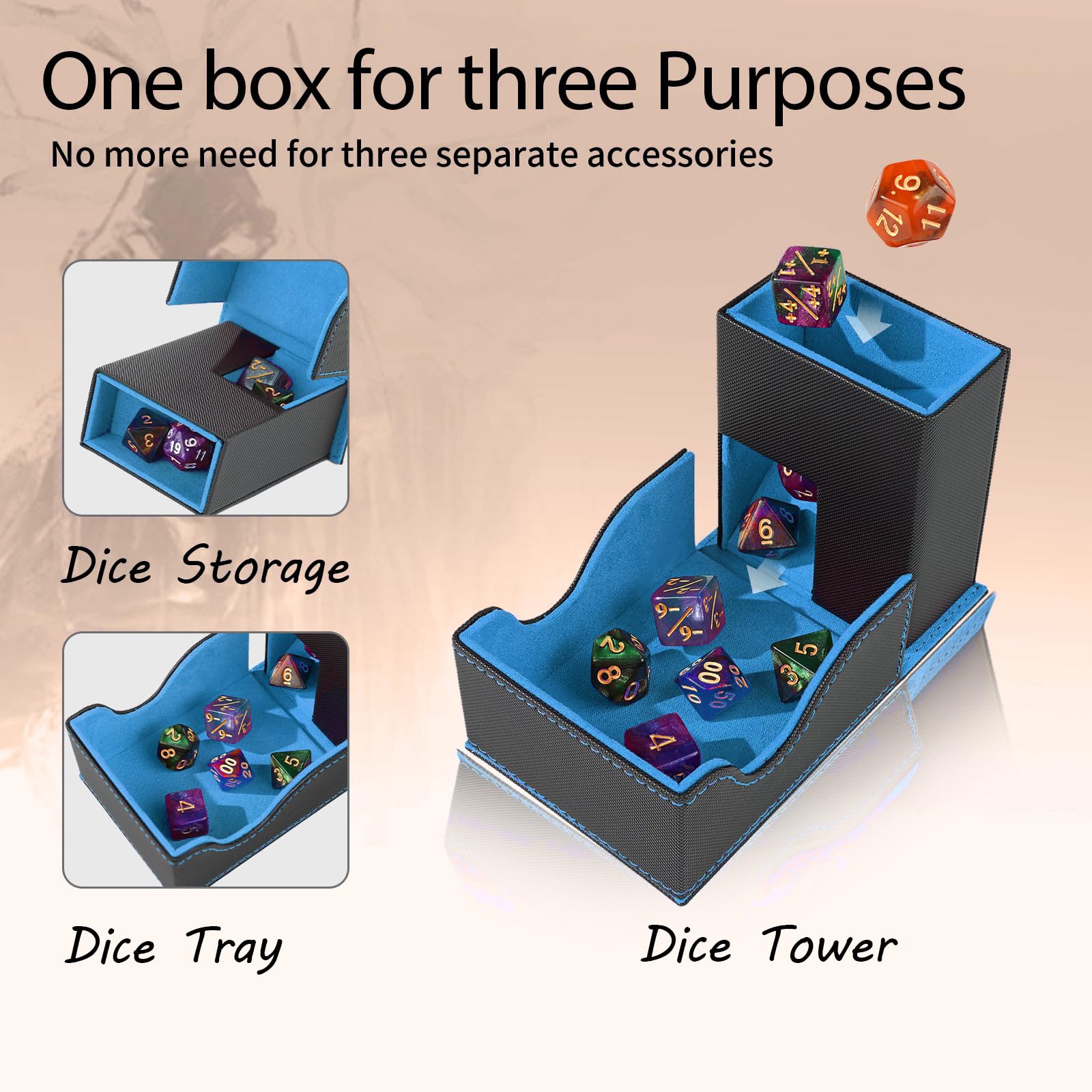 Stepane Dice Tray Smart Groove enables quick access and tidy dice.