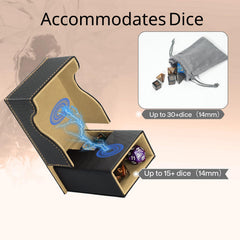 Stepane dice tray velvet interior protects dice during play.