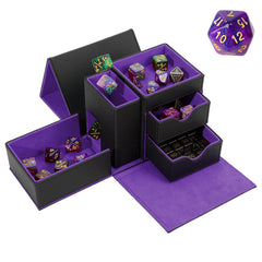 Stepane leather dice tray and tower with rolling surface for on-the-go RPG sessions.
