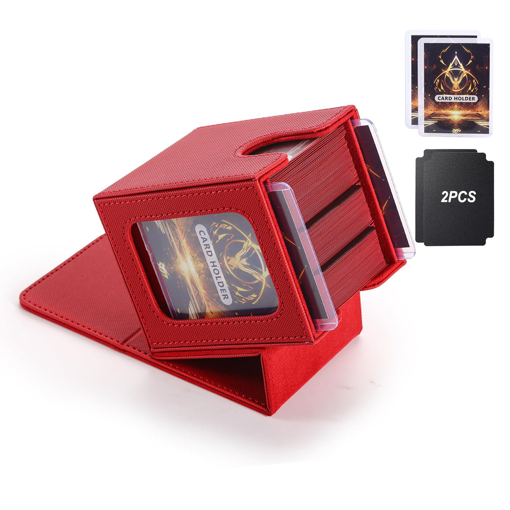 Stepane MTG deck box with double display window showcasing commander cards securely