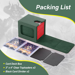 Stepane MTG deck box green PU leather shell for durable protection