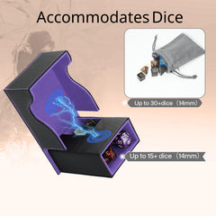 Stepane premium PU leather exterior and velvet interior protect dice.