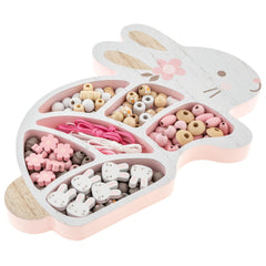Stephen Joseph Bead Boutique box open revealing 125 wooden beads and cords.