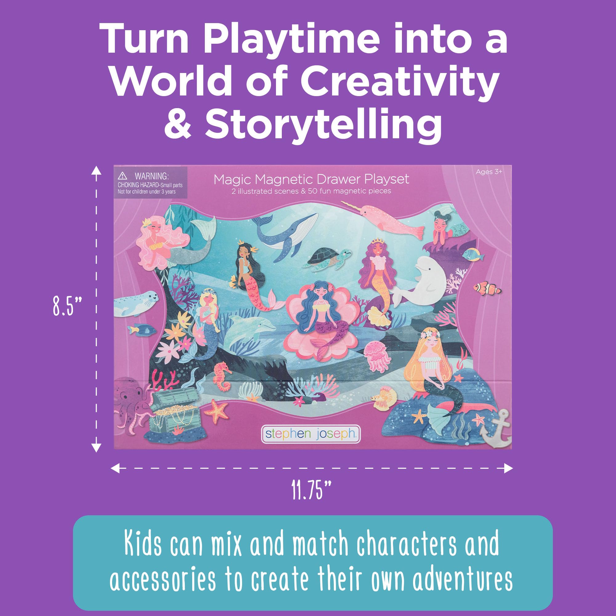 Stephen Joseph magnetic scene with drawer for mermaids play, inspiring creative adventures on the move.