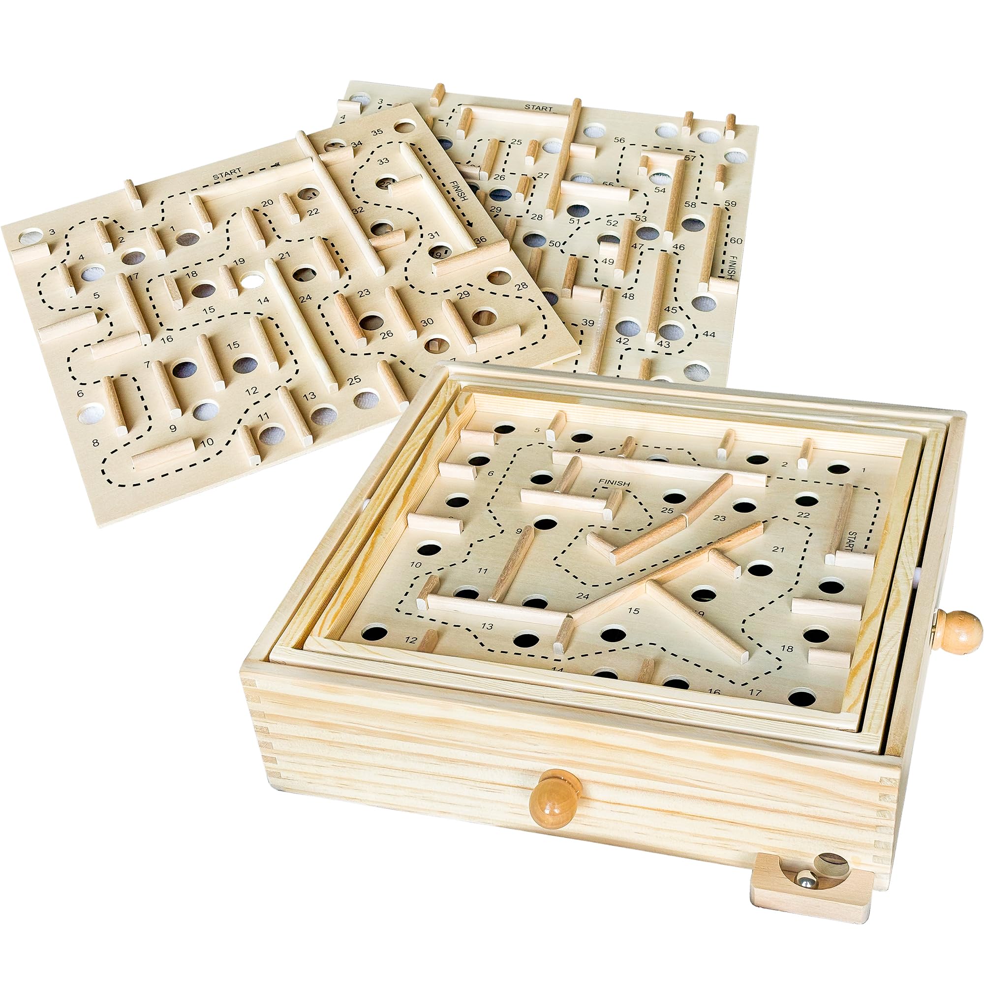 Sterling wooden labyrinth tabletop setup inviting focus and strategy
