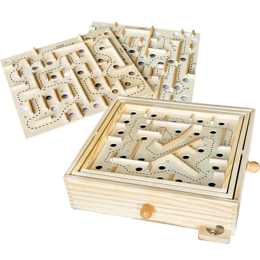 Sterling wooden labyrinth tabletop setup inviting focus and strategy