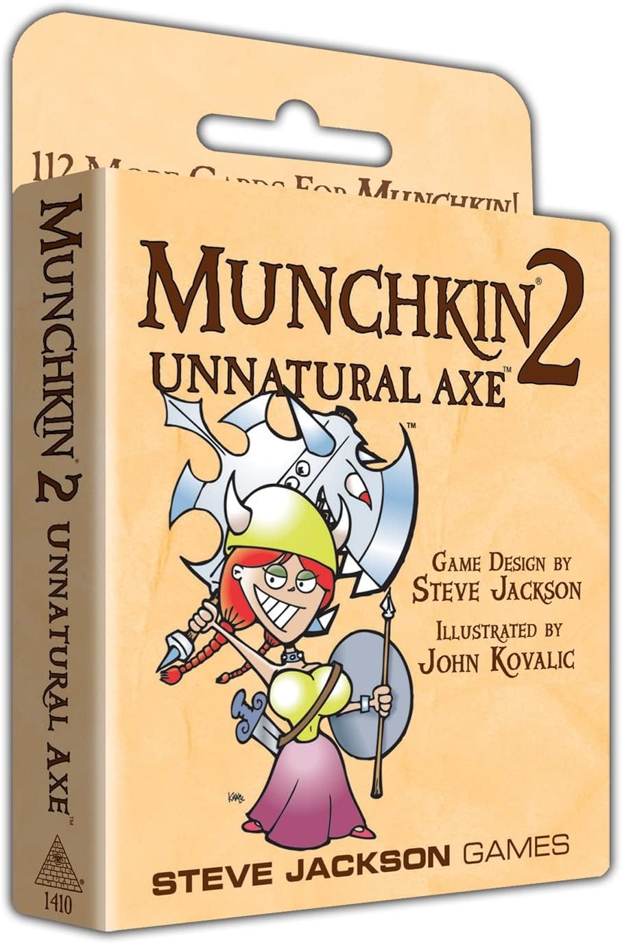 Steve Jackson Games Munchkin 2: Unnatural Axe card pack expands your deck for chaotic play
