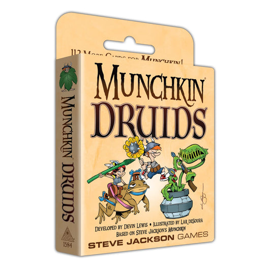 Steve Jackson Games Munchkin Druids expansion artwork adds chaotic humor.