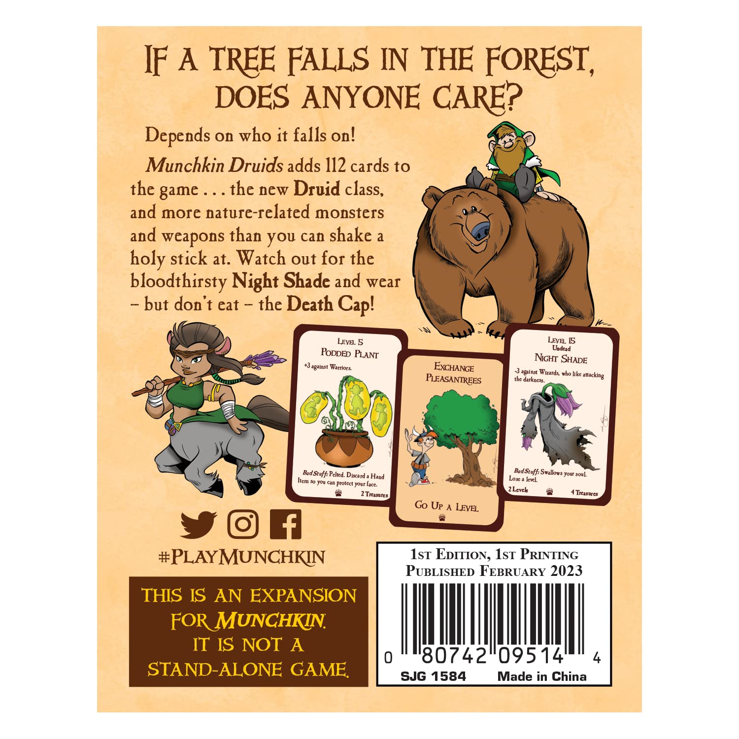 Munchkin Druids introduces the Druid class for flexible, humorous play.