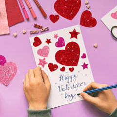 Sticeard foam heart glitter stickers in green add color to journals