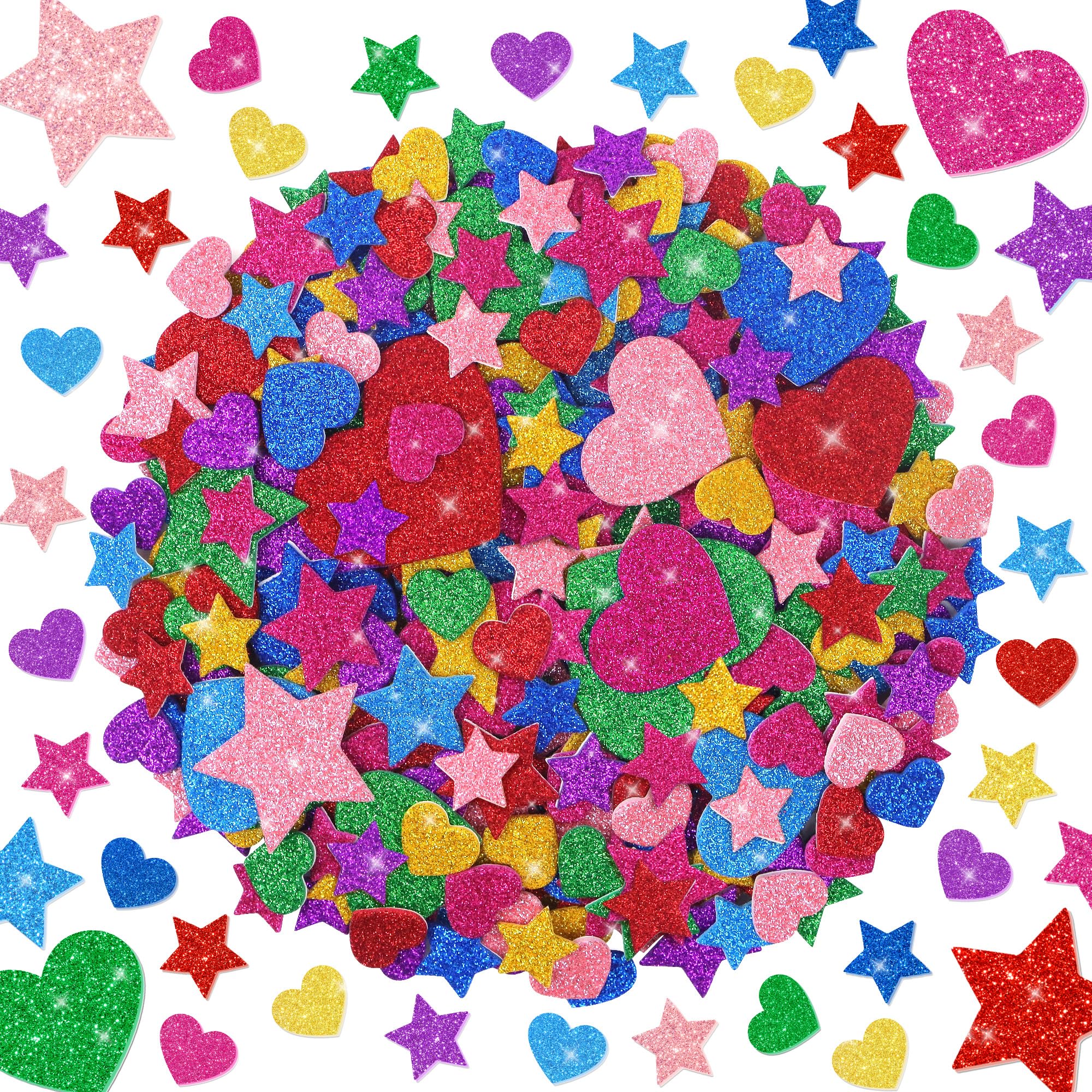 Sticeard foam heart glitter stickers in red add sparkle to scrapbooks and cards