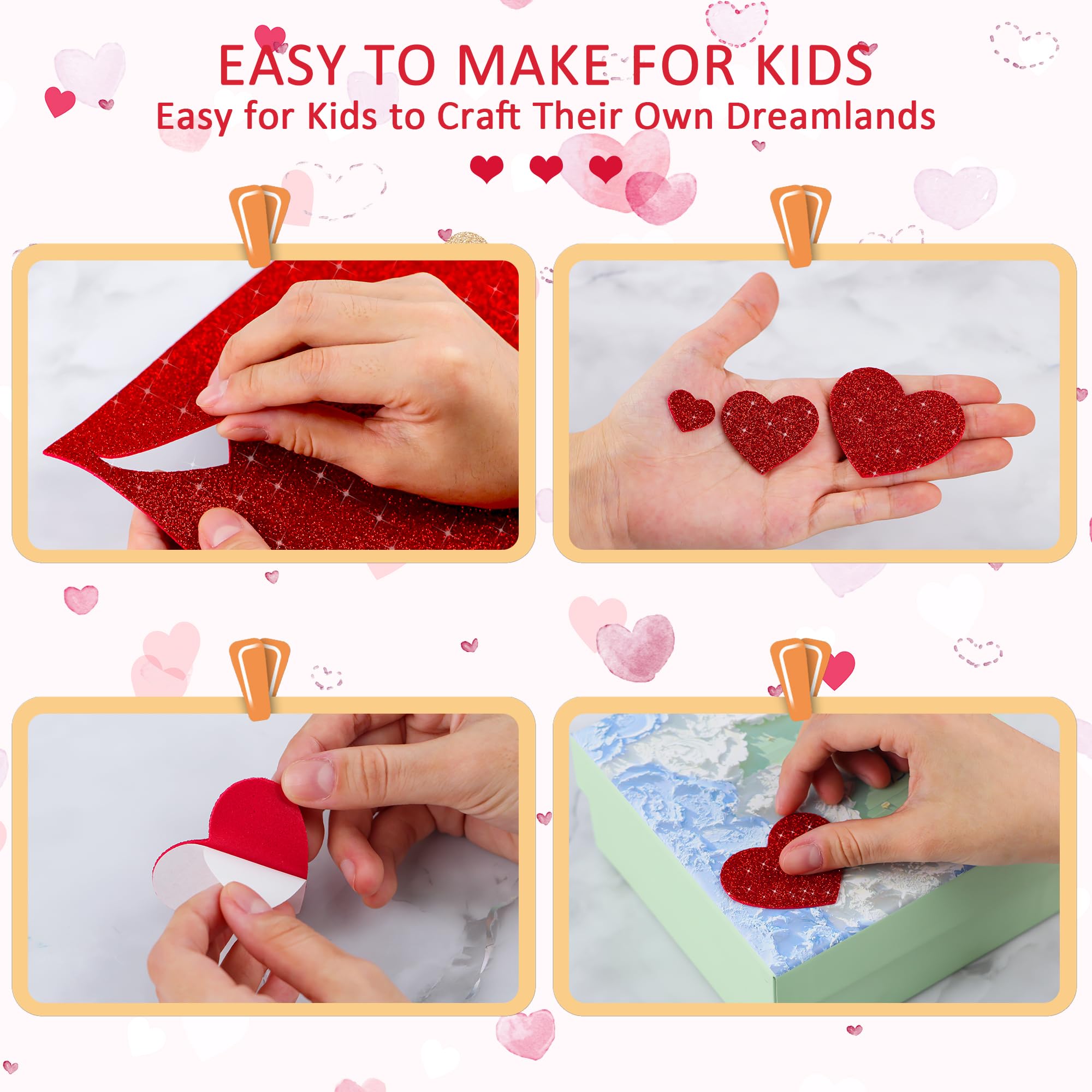 Sticeard foam star glitter stickers in pink elevate greeting cards
