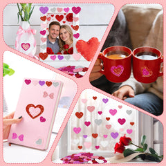 Sticeard party favors featuring heart stickers for celebrations