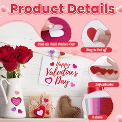 Sticeard variety colored hearts stickers for Valentine’s crafts